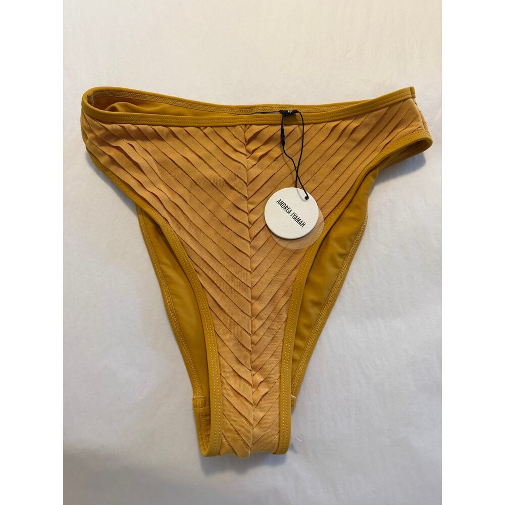 Andrea Iyamah Mustard Pura Bikini Bottom S NWT - Picture 4 of 7